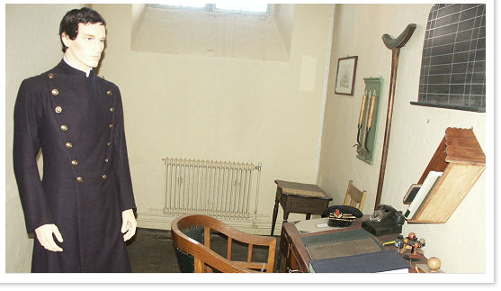 Tablå fra Fengselsmuseet på Akershus fetsning Kriminalomsorgens historie