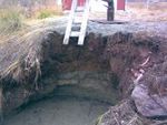 Borehull i sand, stige