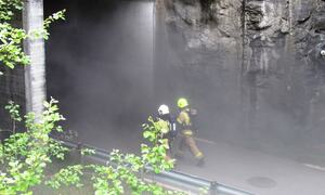 Brannøving i Bakkatunnelen 22.juni Foto Noralv Distad
