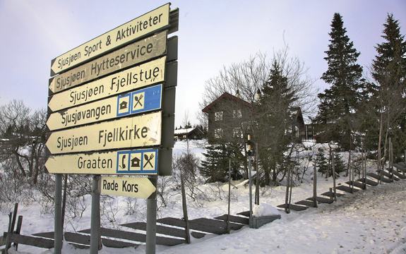 Sjusjøen - veiskilt