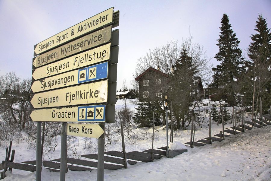 Sjusjøen - veiskilt