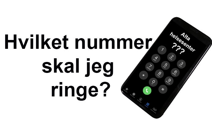 Helsetilbudet i Alta leveres av både kommunen og Finnmarkssykehuset. Det forvirrer mange og det er ikke enkelt å vite hvor man skal ringe. Mobiltelefon