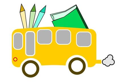 Skoleskyss illustrasjon gul buss