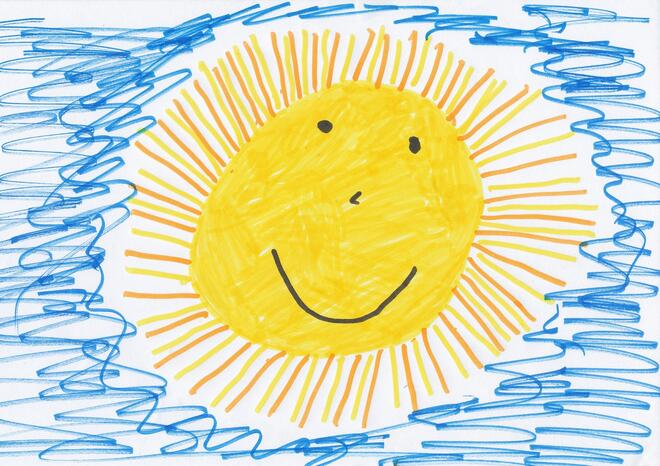 illustrasjonsbilde barnetegning av sol