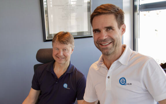 Å væreknyttet til en bedriftshelsetjeneste er en investering i bedriftens største verdi, medarbeiderne, sier e2-eierne Andreas Bjørang (th) og Ståle Hauge.