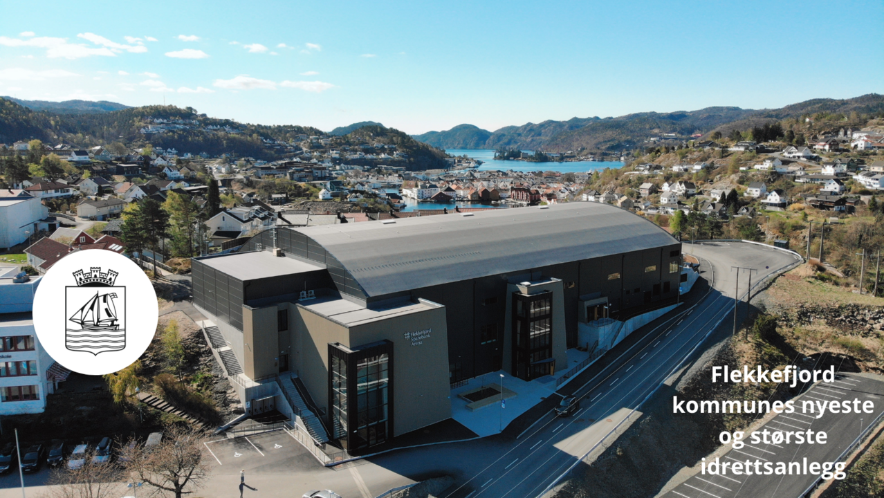 Dronebilde av Flekkefjord Sparebank Arena