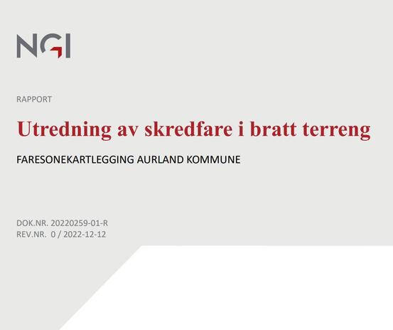 Forside rapport skredfarekartlegging