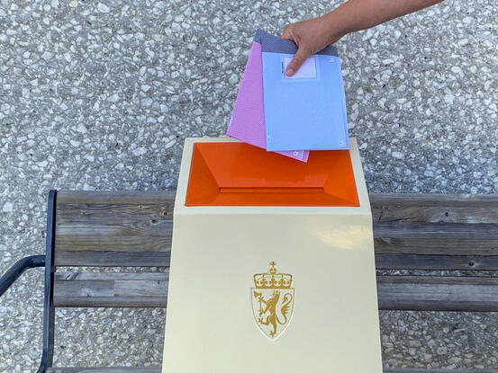 To stemmesedler holdes over valgurnen