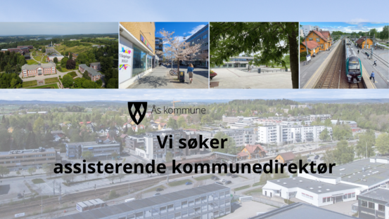 Illustrasjon med bilder fra Ås sentrum og NMBU