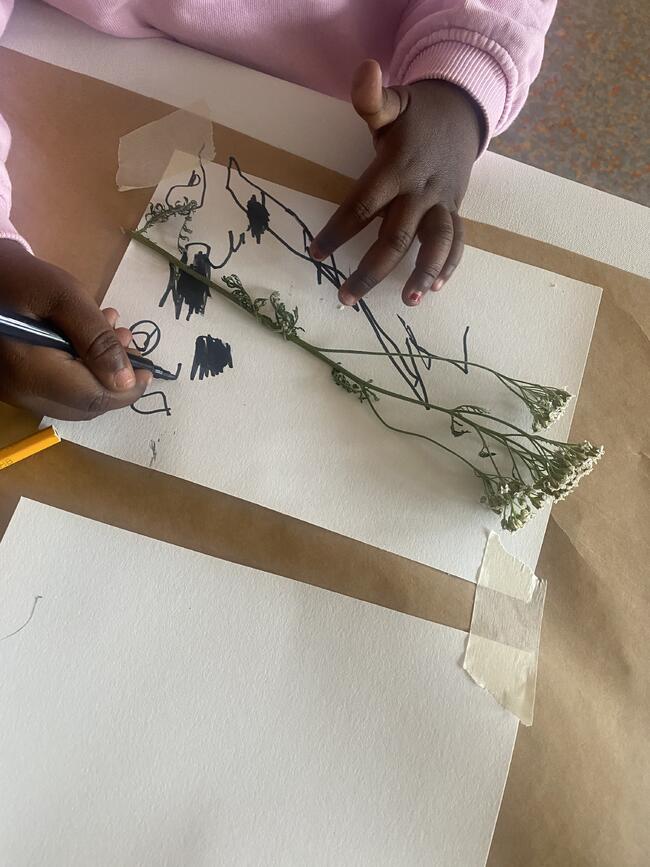 tegning blomster barnehage