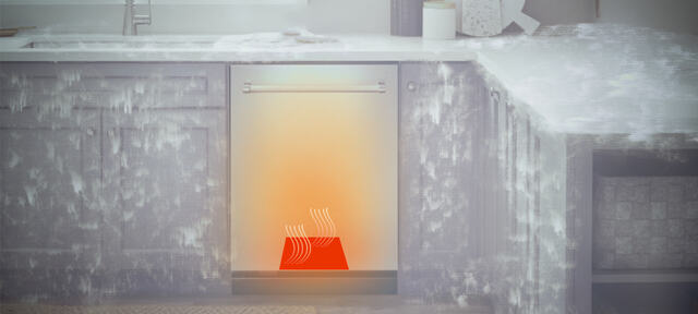 Legg matta i bunnen på oppvaskmaskinen, og den er sikret mot frostskade. Ill: Sigdal Heating Solutions AS