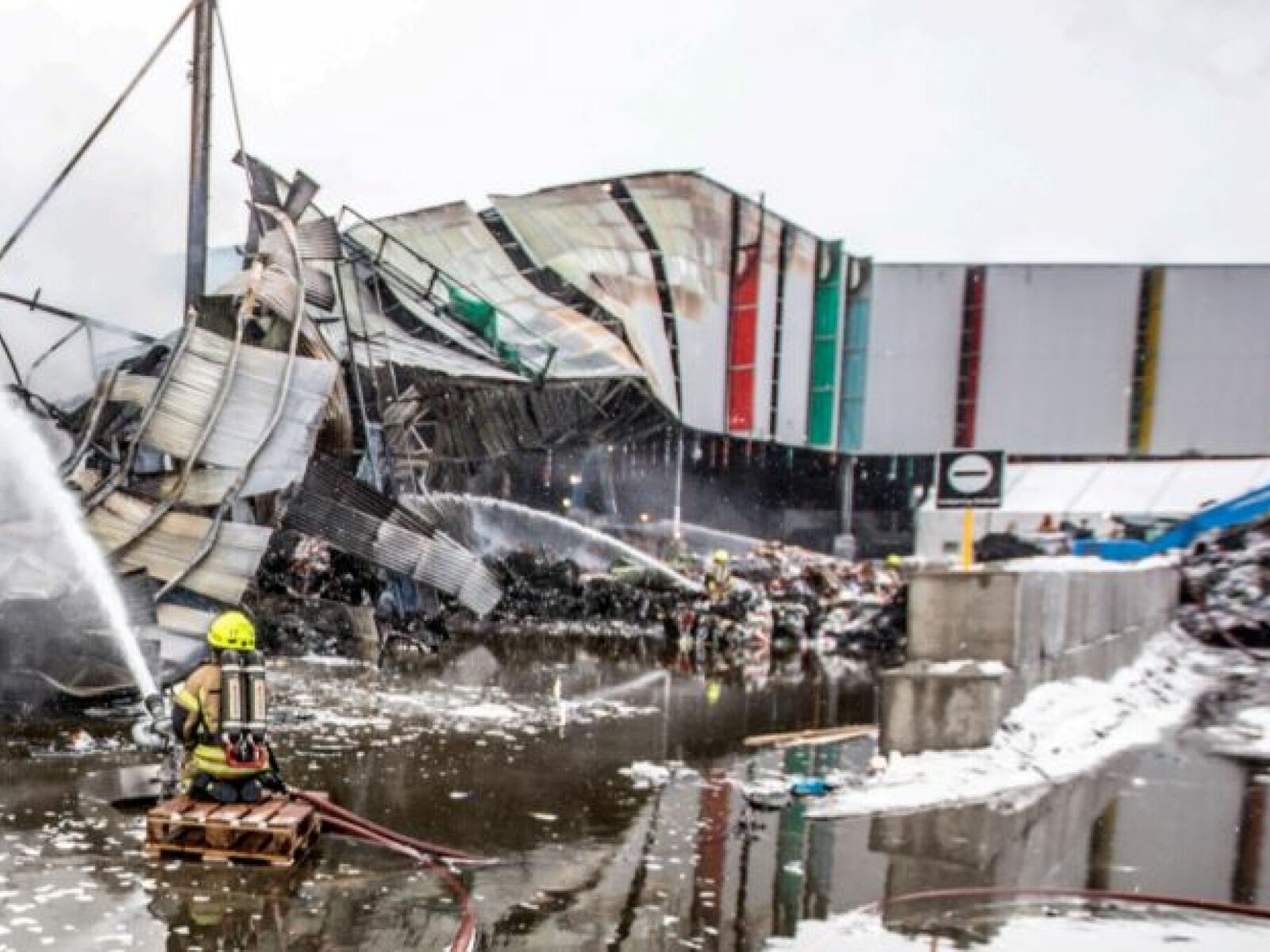 Fra brannen på Haraldrud i Oslo i 2018. Foto: Oslo brann- og redningsetat.