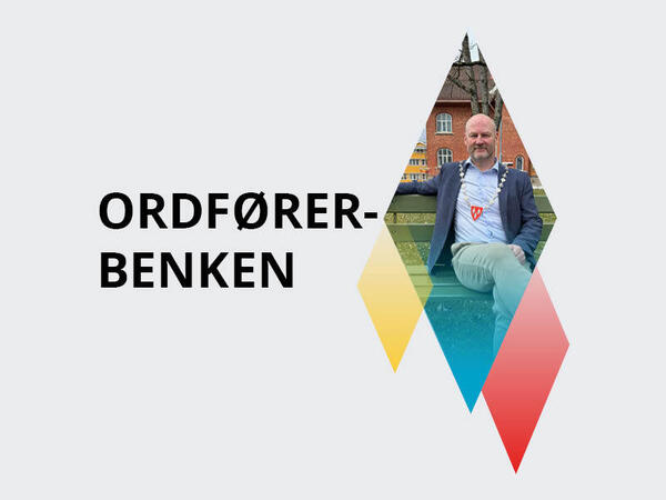 Montasje med teksten Ordførerbenken og bilde av ordfører