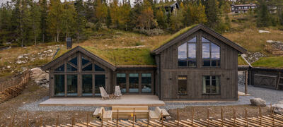 Heimdall hytte Natten Nesfjellet Berge Hytta fasade