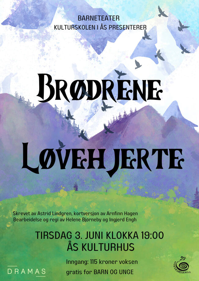 Barnegruppa på kulturskolen i Ås presenterer klassikeren Brødrene Løvehjerte