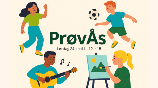 Illustruasjon av folk som holder på med ulike aktiviteter
