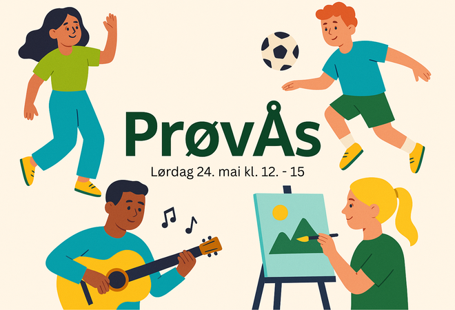 Illustruasjon av folk som holder på med ulike aktiviteter