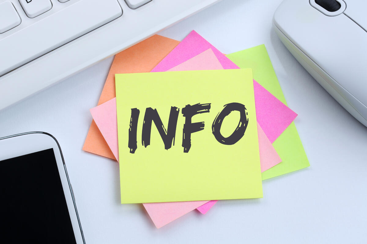 Info information message news announcement announce office desk