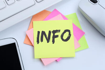 Info information message news announcement announce office desk
