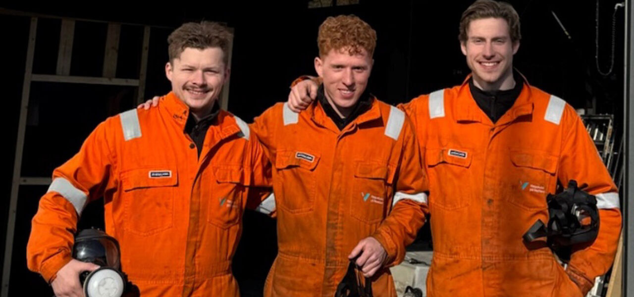 HVL-studentene Mads Gimre, Adrian Oliver Steinfjell og Roy Martin Adolfsen Stiberg Pettersen har gjennomført et studie om hvordan ventilasjon påvirker branncelle .