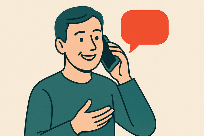 Illustrasjon en person snakker i mobiltelefon