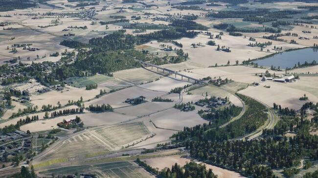Dronebilde av området