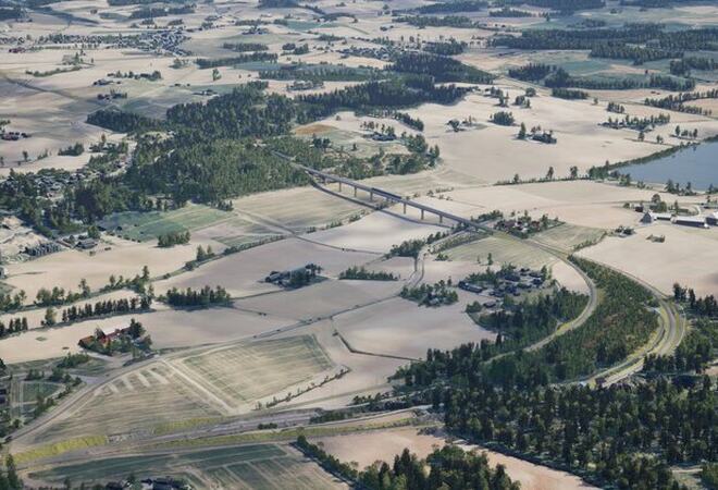 Dronebilde av området