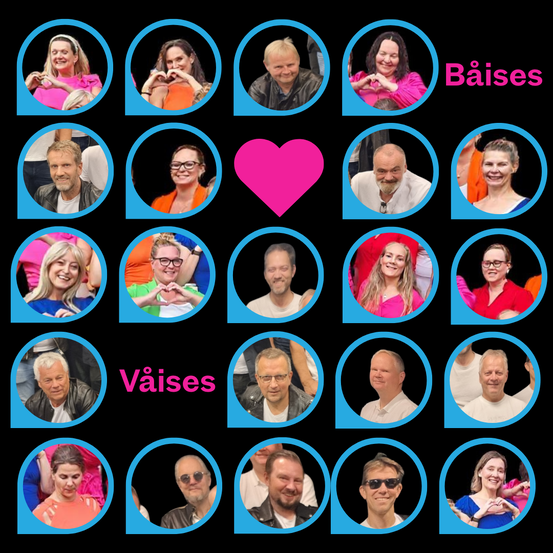 Samlebilde av alle hodene til kormedlemmene