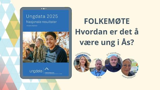 Illustrasjon med forsiden på ungdata og panelet