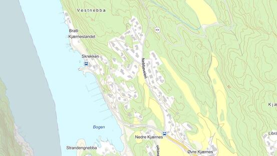 Fra Kjærnesveien til Sommerveien blir det gang- og sykkelvei. Kartutsnitt