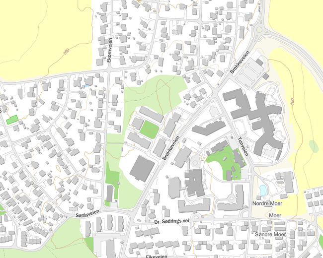 Arbeidet starter før jul og avsluttes innen påske 2026, og skal foregå når det er tele i bakken for å redusere skader. Kartutsnitt som viser området