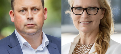 Sverre Bromander, president i Juristforbundet, Benedicte Gram-Knutsen, visepresident i Juristforbundet. Foto fra Juristforbundets hjemmeside.