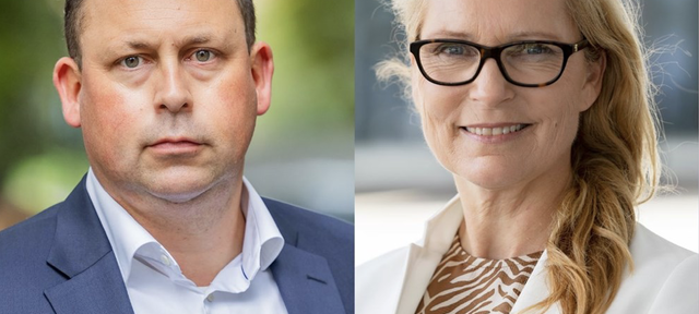 Sverre Bromander, president i Juristforbundet, Benedicte Gram-Knutsen, visepresident i Juristforbundet. Foto fra Juristforbundets hjemmeside.