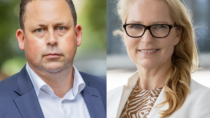 Sverre Bromander, president i Juristforbundet, Benedicte Gram-Knutsen, visepresident i Juristforbundet. Foto fra Juristforbundets hjemmeside.