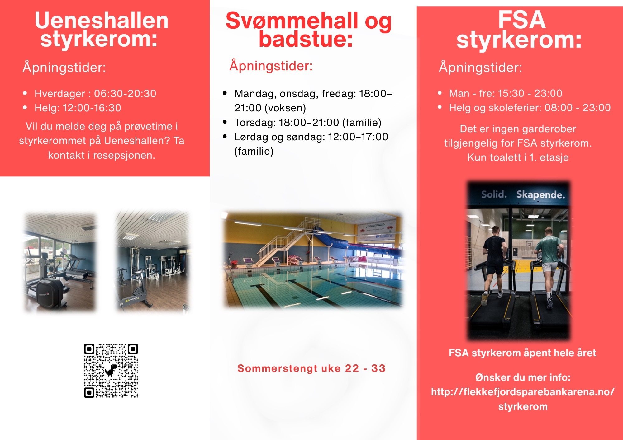 Info medlemsskap i styrkerom Ueneshallen og FSA