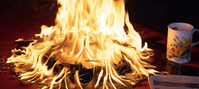 Brann i julekrans. Foto: Fremtind