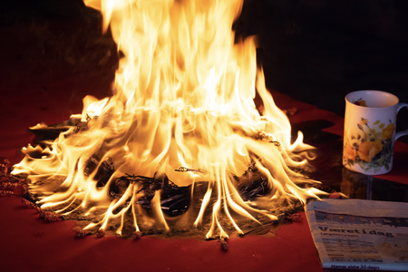 Brann i julekrans. Foto: Fremtind