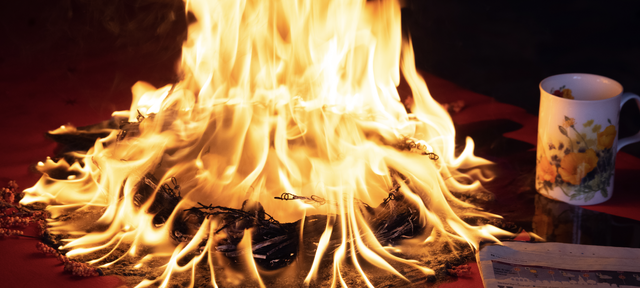 Brann i julekrans. Foto: Fremtind