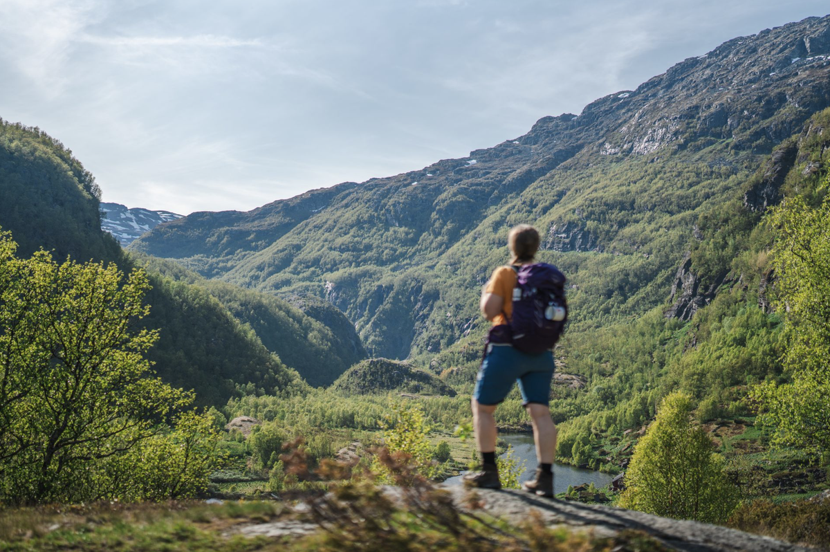 Aurlandsdalen er en av DNTs Historiske vandreruter. Dette er et samarbeid mellom DNT og Riksantikvaren, som gjør gamle ferdselsveier bedre kjent og mer brukt. Foto: Linn Holstad Hines Aurlandsdalen er en av DNTs Historiske vandreruter. Dette er et samarbeid mellom DNT og Riksantikvaren, som gjør gamle ferdselsveier bedre kjent og mer brukt. Foto: Linn Holstad Hines