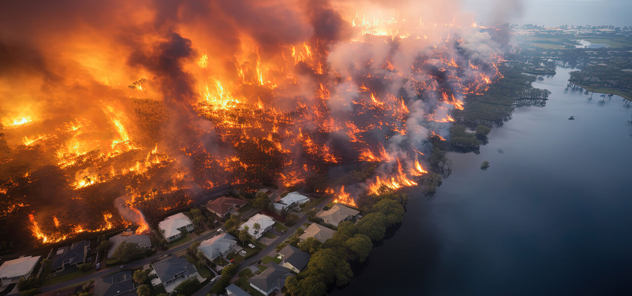 Illlustration of wild fire (Adobe Stock - AI)