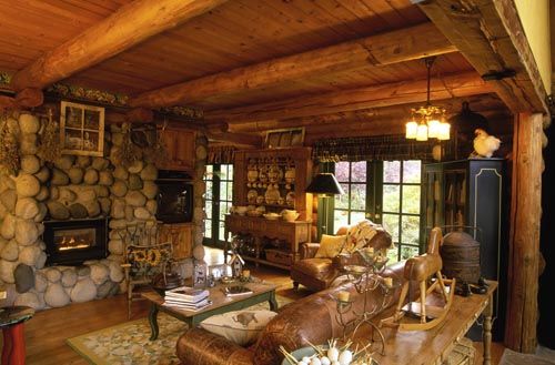 cottage interior log home